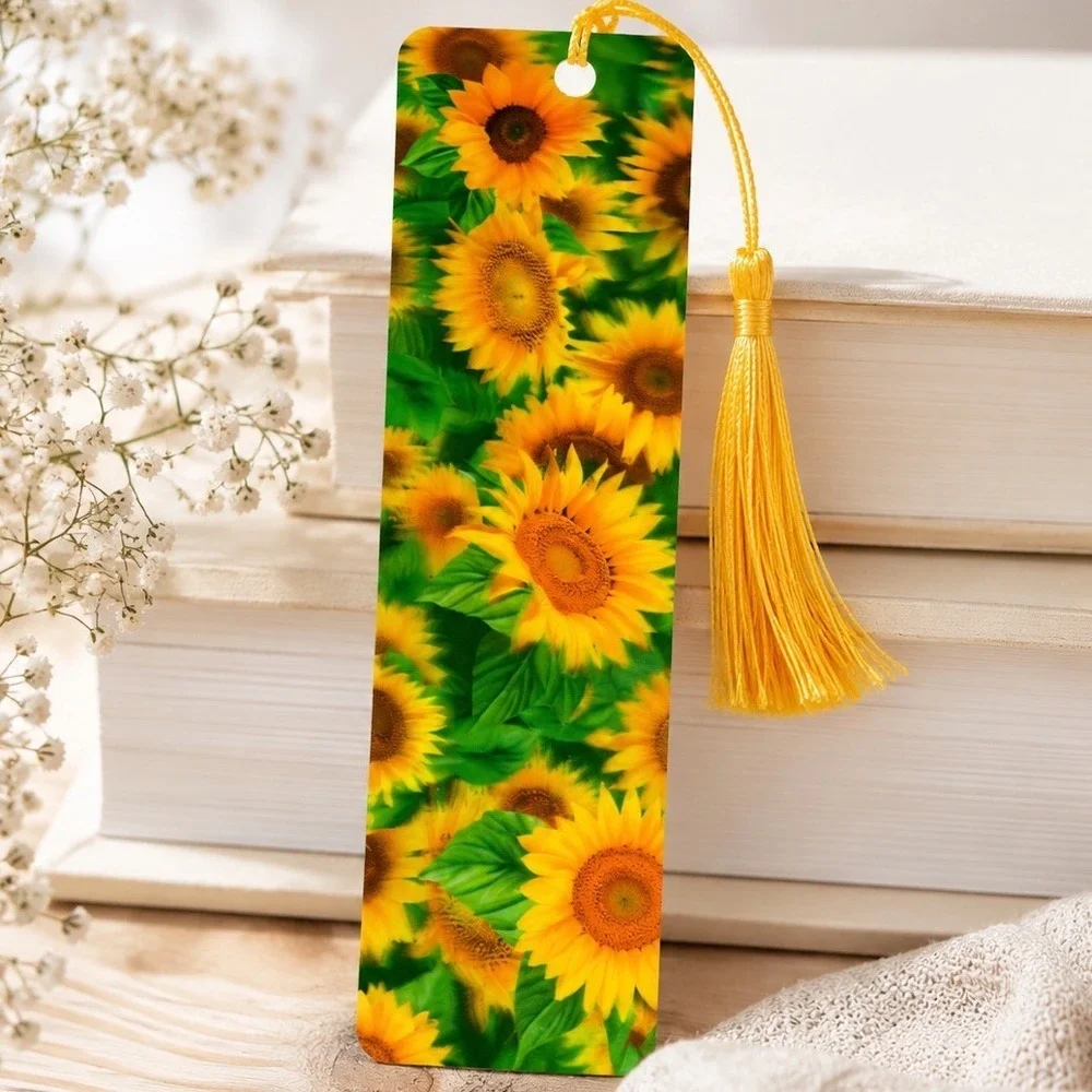 Advanced 3D Bookmarks Lot of 6 Lenticular Animals Butterflies Sunflowers Tassels